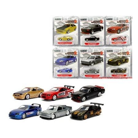NEW DIECAST TOYS CAR JADA 1:64 METALS - JDM TUNERS WAVE 4 ASSORTMENT (6 STYLES) SET OF 6 (Best New Tuner Cars)