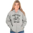 thumbnail image 4 of Bicycle Pump Tires Not Gas Eco Biker Unisex Fleece Graphic Zip Up Hoodie Brisco Brands 3X, 4 of 5