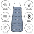 thumbnail image 6 of Zufioo Cute Whale for Lock Hem Apron with Pockets, Stain and Oil Proof Tie-down Apron for Cooking Barbecue Restaurant, Unisex-One Size, 6 of 9
