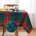 thumbnail image 6 of Romanstile Christmas Rectangle Green Plaid Tablecloth - 60 x 120 inch - Checkered Water Stain Resistant Table Cover,Washable Polyester Table Cloths for Xmas Dinner/Party Decoration/Holiday, 6 of 8