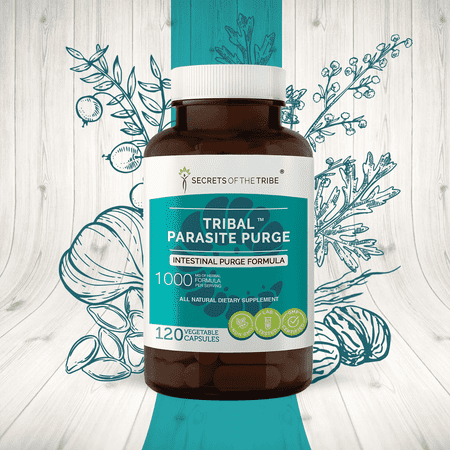 Secrets of the Tribe Tribal Parasite Purge Capsules Dietary Supplement, Natural Herb Blend, Made from Wormwood, Cranberry, Garlic, Black Walnut, Pumpkin 120 Count