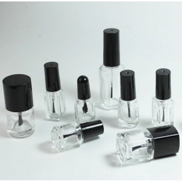 Botella de esmalte de uñas redonda transparente de 5 ml, 10 ml y 15 ml, juego de botellas de plástico para esmalte de uñas, botella de vidrio, botella para esmalte de uñas