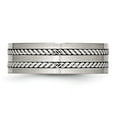 thumbnail image 3 of Stainless Steel Brushed and Polished Twisted 7.00mm Band, 3 of 7