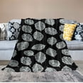 thumbnail image 2 of JRXY Palm Leaf Pattern Flannel Blanket Cozy Throws Soft Blankets for Wedding Birthday Valentines Halloween Couch Beding Picnic White, 2 of 6