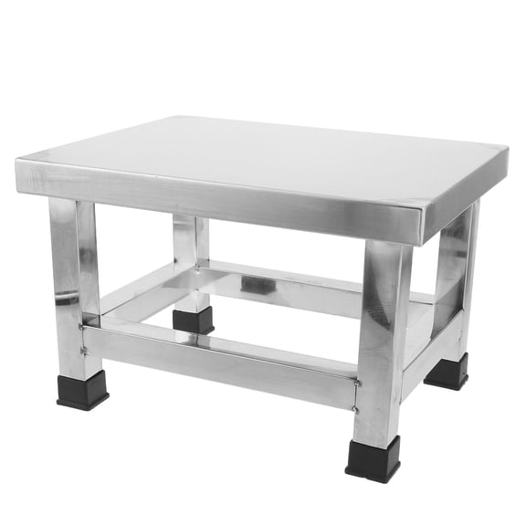 UPOUART Heavy Duty Stainless Steel Stool, Non-Slip Plated Silver Footrest for Bathroom and Home