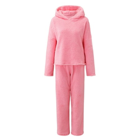 

Women S Sleepwear Women S Slim Fit Pure Color Embroidered Hooded Round Neck Pullover Pajamas Casual Pants Sets Womens Sleepwear Polyester Pink M