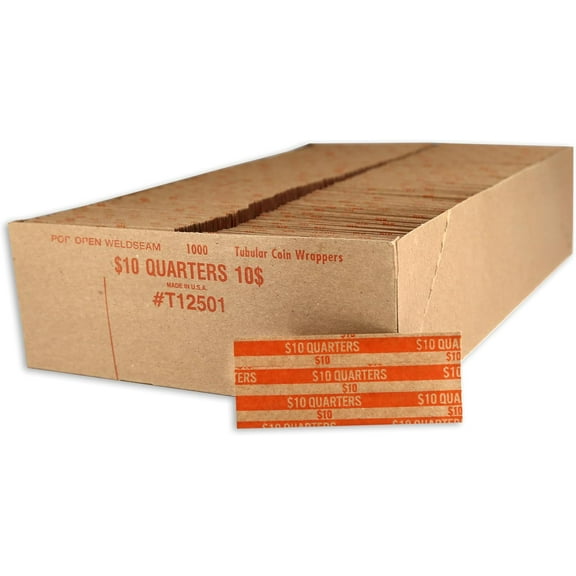Flat Coin Wrapper, Combo Penny/Nickel/Dime/Quarter Rolls (1000 pcs)