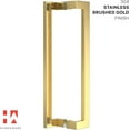thumbnail image 5 of HYDROWARE Modern Contemporary Long Stainless Steel Push Pull Door Handle for Home Entrance Glass Shower Wooden Barn & Office Store Shop Doors - Brass Gold - 24 Inches, 5 of 5