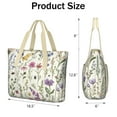 thumbnail image 3 of Tote Bag for Women - Pioneer Flower and Butterfly Shoulder Bag - Large Utility Work Duffle Bag with Zipper Handbag for Travel, Work, Sprots, 3 of 5