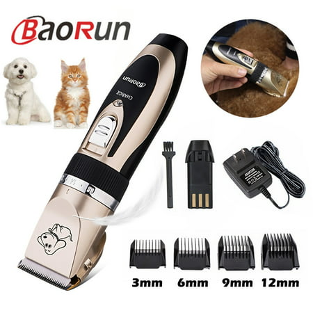 BAORUN Professional Quiet Mute Cordless Electric Pet Cat Dog Hair Cutting Clipper Trimmer Shaver Grooming Kit
