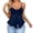 Navy, variant on Rhuody Womens Summer Tank Tops Spaghetti Strap V Neck Lace Layering Camisole Sleeveless Ribbed Knit Stretch Basic Tank Top S White