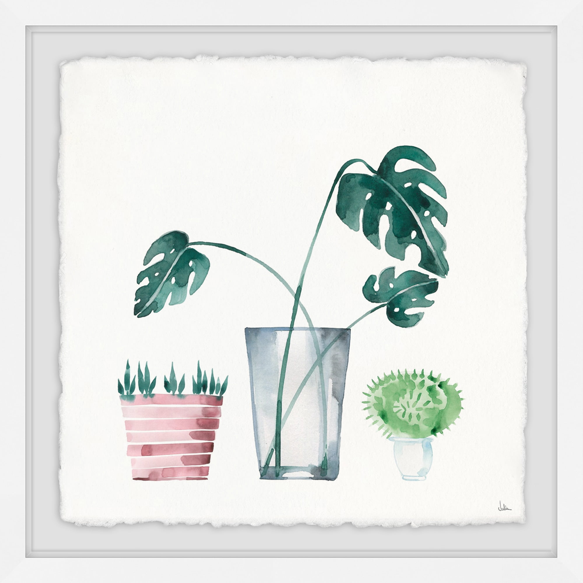 Leafy Decor Framed Painting Print
