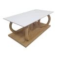 thumbnail image 4 of Mesa de Centro con Base de Ruedas de Madera y Cubierta Tipo Mármol Bossa Orbita, 4 of 5