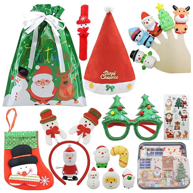 De Juguetes Para Fiesta De Navidad Para Niños, Rompecabezas De Navidad, Marionetas De Mano, Sombrero De Navidad, Diadema, Regalos Para Niños Y Adultos 14 Uds. Kearding AP005904-00