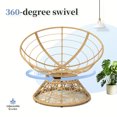 thumbnail image 3 of 360⁰ Swivel Rattan Wicker Accent Chair, Indoor Outdoor Waterproof Round Reading Leisure Chair, 3 of 9