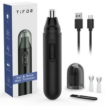 Nose and Ear Hair Trimmer for Men,Painless Eyebrow & Facial Hair Trimmer for Women,with 2 Dual Edge Blades,Easy Cleansing