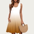 thumbnail image 2 of Uaswgudfs Women's Sleeveless Relaxed Flowy Dress - Casual Summer Sundress with Pockets for Resort & Everyday Effortless Style Brown S, 2 of 5