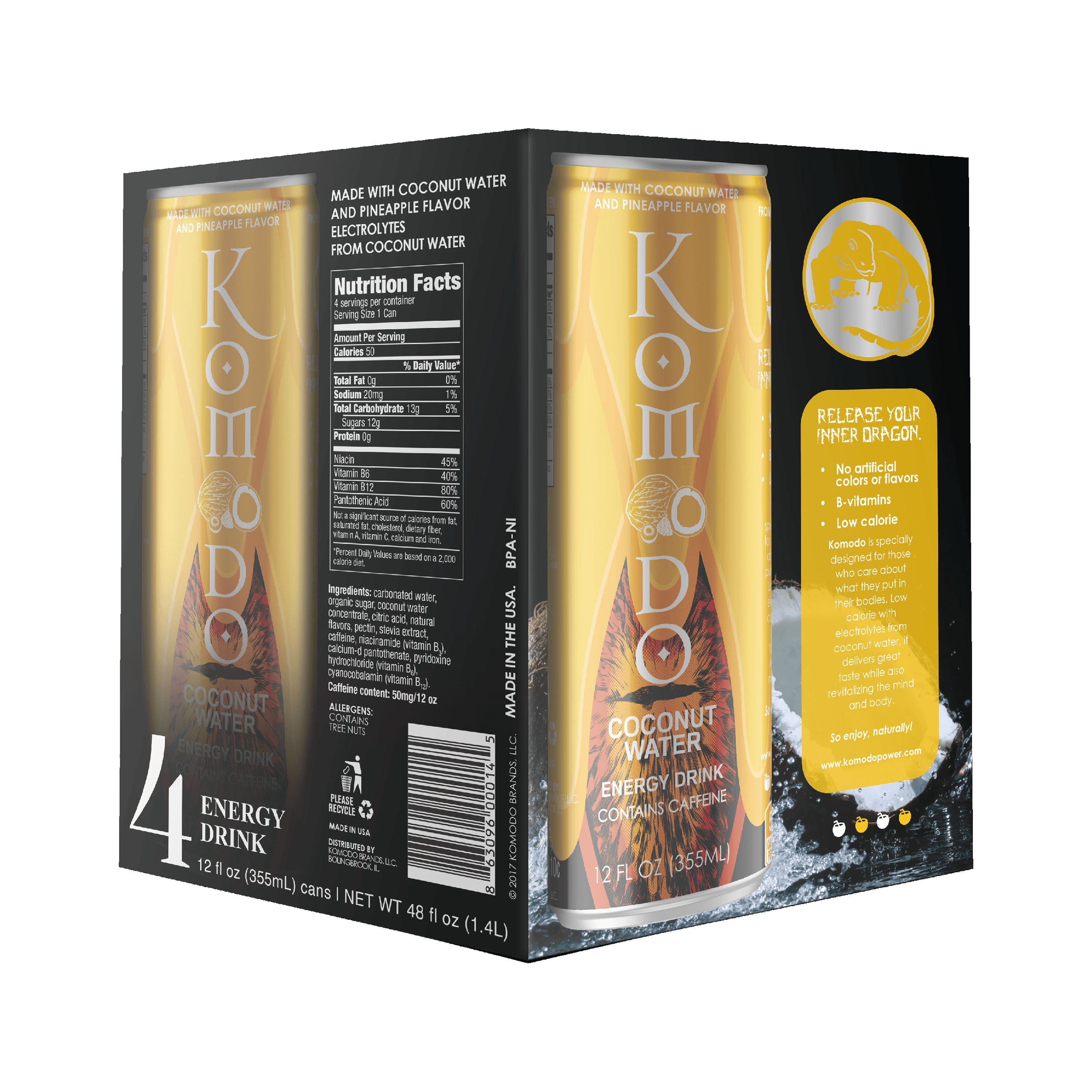 Komodo Energy Drink Pineapple (4 Pack)