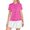 Hot Pink, variant on Womens Short Sleeve Tops Plus Size Digital Print Loose Lapel Top Casual Basic Tee L