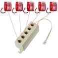 thumbnail image 2 of HLONK RJ11 Jack 5 Way Outlet Telephone Phone Modular Line Splitter Plug Adapter 6P4C, 2 of 9