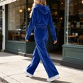 thumbnail image 5 of RongHuan Women Sweatsuits Set Velvet 2 Piece Tracksuit Trendy Long Sleeve Cropped Hoodie and Sweatpants with Drawstring, 5 of 9