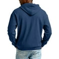 thumbnail image 5 of Dwelliawo Hoodies for Men Drawstring Corduroy Knit Solid Color Long Sleeve Casual Sweatshirt 1/4 Zip Hooded Fall Hoodie Pullover with Hood Navy L, 5 of 5
