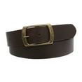 thumbnail image 3 of 100% Leather Casual Belt with Center Bar Oval Buckle - Snap-On, 1.5" Wide, Big & Tall, 3 of 3