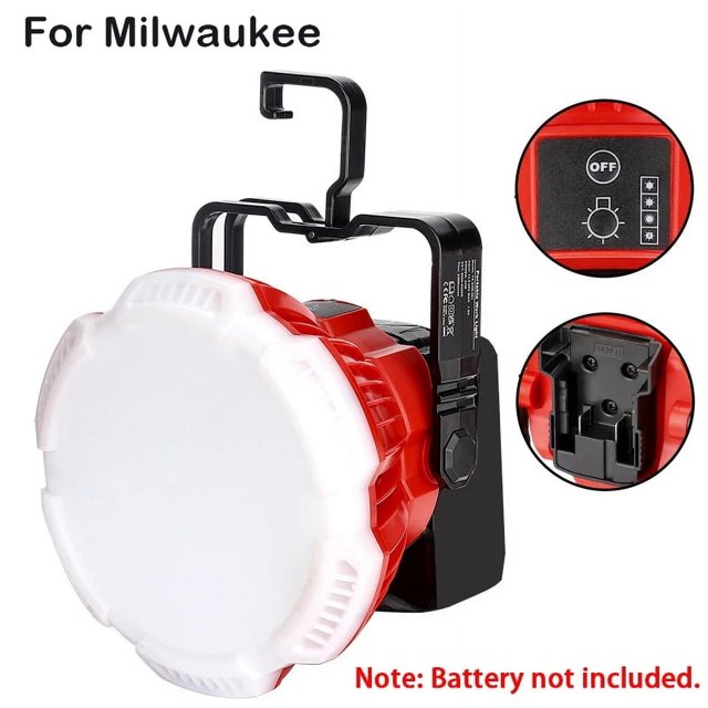 Luz de Trabajo LED Portátil de 24W 2400LM con Gancho para Makita/Bosch/Dewalt/Milwaukee/Black Decker/Craftsman Batería de Litio de 18V 20V
