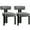 Black and Gray, variant on Set of 2 Modern Boucle Accent Dining Chairs – Ergonomic Curved Back, Comfortable Upholstered Seat, Rubber Wood Legs – Ideal for Dining Room, Kitchen