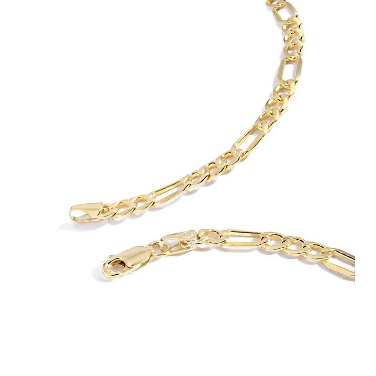 Men's 14k Solid Yellow Gold Figaro 4.7mm Chain Necklace - gold