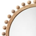 thumbnail image 2 of Benjara Mirror with Spherical Beads Accent and Wooden Frame, Brown, 2 of 5