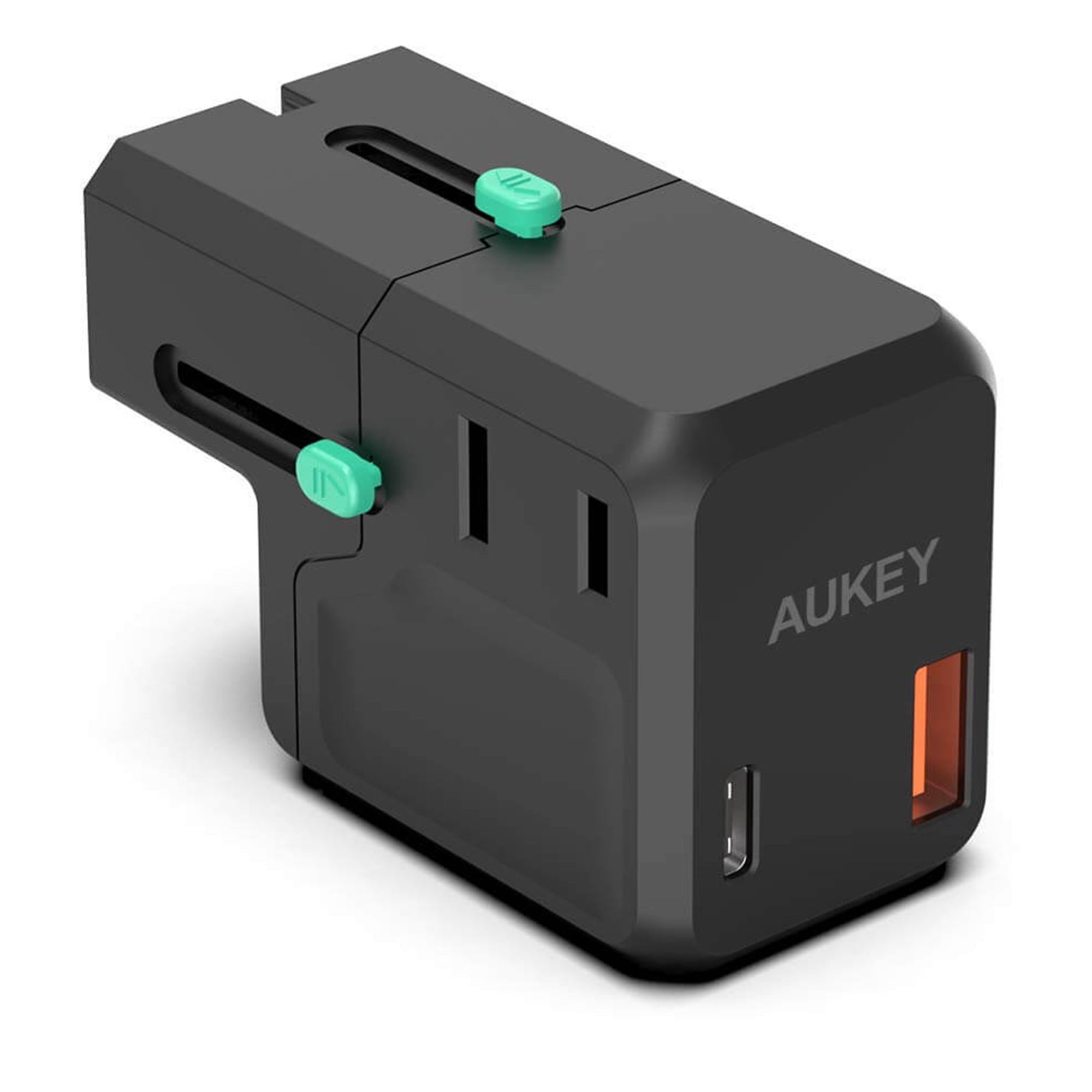 AUKEY Universal QC&PD3.0 Travel Plug Adapter Power Converter with 4 Ports