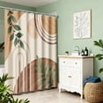 thumbnail image 3 of Inadays Shower Curtain Liner Mid Century Modern Navy Blue Boho Leaves Shower Heavy Duty Curtains Bathroom Decor Sets Waterproof with Hooks, 72x72in, 3 of 9