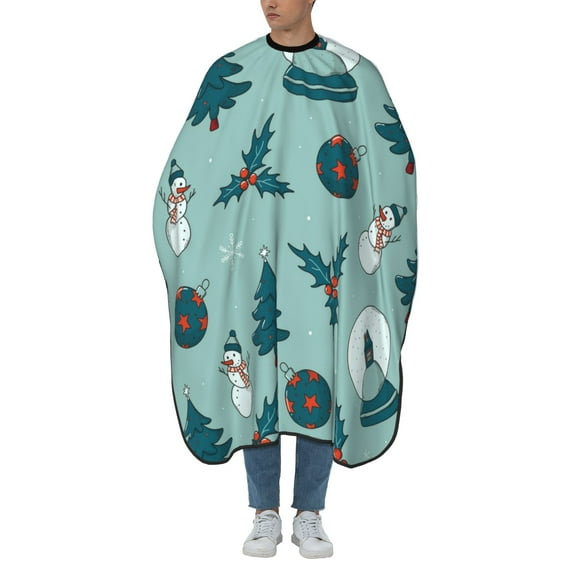 ZICANCN Hair Cutting Cape for Adults, Snowflake Christmas Greetings Cape Salon Barber Cape for Hair Stylist Shampoo Capes Waterproof, 55x66 Inches