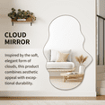 thumbnail image 6 of AUA CROWN Full Length Mirror, Irregular Frameless Wall Mirror, Cloud Wall Mounted Mirror, 32 "X24" Dressing Mirror Cosmetic Mirror Bathroom Living Room Bedroom Wall Decorative Mirror, 6 of 9