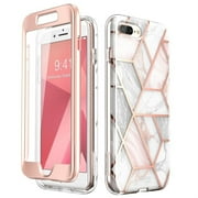 iPhone 8 Plus Case,iPhone 7 Plus Case, [Built-in Screen Protector] i-Blason [Cosmo] Glitter Clear Bumper Case for iPhone 8 Plus & iPhone 7 Plus (Marble)