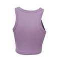 thumbnail image 2 of Kmbangi Women's Summer Slim Knit Tank Tops, Solid Color Sleeveless Round Neck Ribbed Crop Tops Causal Streetwear, 2 of 8