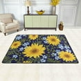 thumbnail image 2 of SKYSONIC 36x24in Retro Sunflowers Area Rug, Blue Flowers Small Non-Slip Floor Carpet for Indoor Living Dining Room Bedroom, 2 of 7