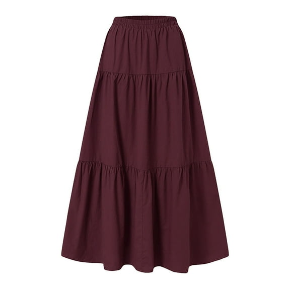 Zshosam Womens Midi Skirt Vintage Button Down Swing High Waisted Slit Pleated Skirts(,XXXL)