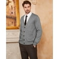 thumbnail image 3 of Kallspin Men’s Cardigan Sweater Wool Blend V Neck Buttons Cardigan with Pockets(Light Grey,Medium), 3 of 10