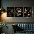 thumbnail image 4 of Gothic Canvas Wall Art Set of 3, Red Rose Skull Wall Decor Paintings, Dark Romantic Crow Goth Halloween Aesthetic Posters Prints for Bathroom, Living Room, Gallery, Home Decor 16x24Inch d, 4 of 7
