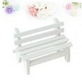 thumbnail image 4 of HAMPPLIES Hollow Design Miniature Micro Garden Bench Wooden White 1Set for Home Decorating, 4 of 8