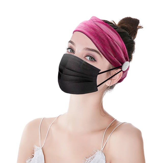 Bandeau Élastique Rose avec Bouton Accessoires de Yoga Course Turban Cheveux