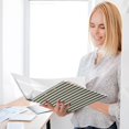 thumbnail image 3 of Dailycode Navy Beige Stripe Hardcover 3 Ring Binder 1.5 Inch Ring Decorative Binder Organizer for Home School Office, 3 of 6