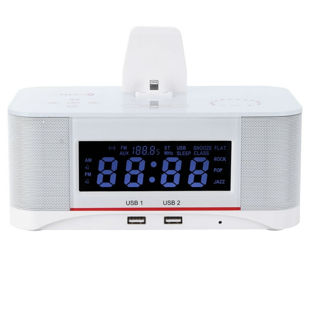 Altavoz Estéreo Jadeshay Reloj Despertador Inalámbrico Bluetooth Color Blanco