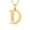 Colorname Misc: Initial: D, variant on Solid 14k Yellow Gold 18 Inch Small Channel-set (A-Z) CZ Letter Name Personalized Monogram Initial Necklace (7mm X 14mm)