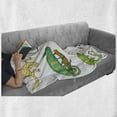 thumbnail image 5 of Salamander Soft Flannel Fleece Throw Blanket, Pattern of Colorful Exotic Reptiles, Cozy Plush for Indoor and Outdoor Use, 60" x 80", White Multicolor, by Ambesonne, 5 of 5