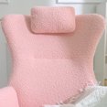 thumbnail image 2 of Rocker Glider Chair for Nursery, Modern Teddy Fabric Rocking Chair with High Backrest and Armrests, Comfy Chair Upholstered Accent Chair for Living Room, Bedroom, Pink, 2 of 12