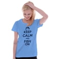 thumbnail image 5 of Keep Calm Fish On Fishing Enthusiast Women's T Shirt Ladies Tee Brisco Brands 3X, 5 of 6