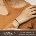 thumbnail image 5 of JeenMata 5.5 Carat Black Cubic Zirconia - Marquise Cut Birthstone Tennis Bracelet Eternity Design - White Gold Plating, Female, Adult, 5 of 9